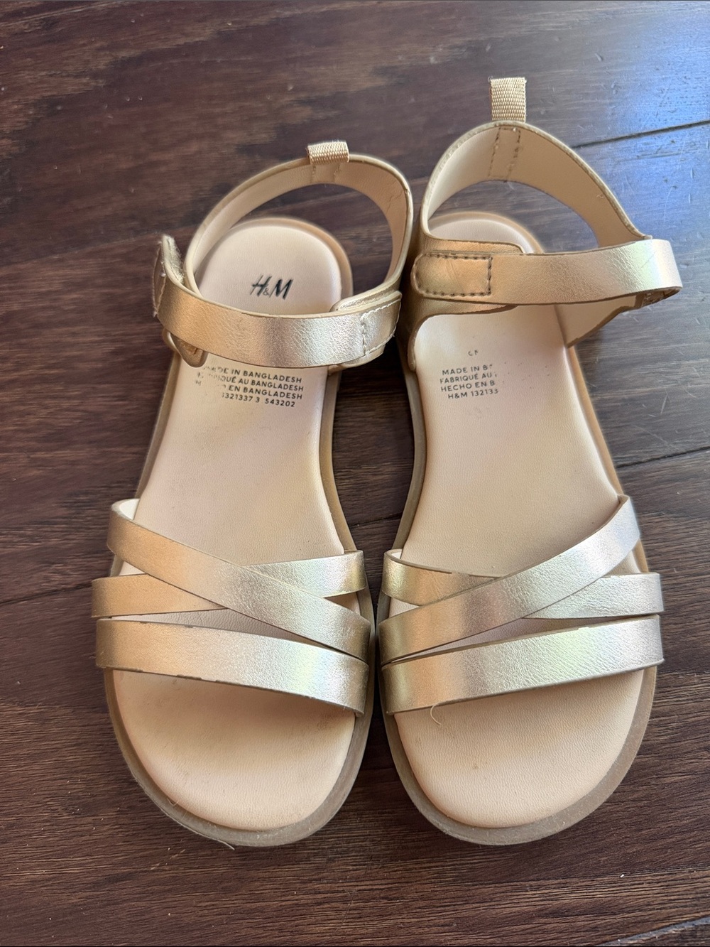 Girl’s Gold Strappy Ankle‑Strap Sandals